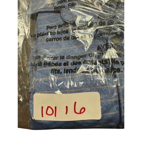 Jonnie-O Polo Shirt Size L Blue with Gray Stripe - Picture 9 of 9